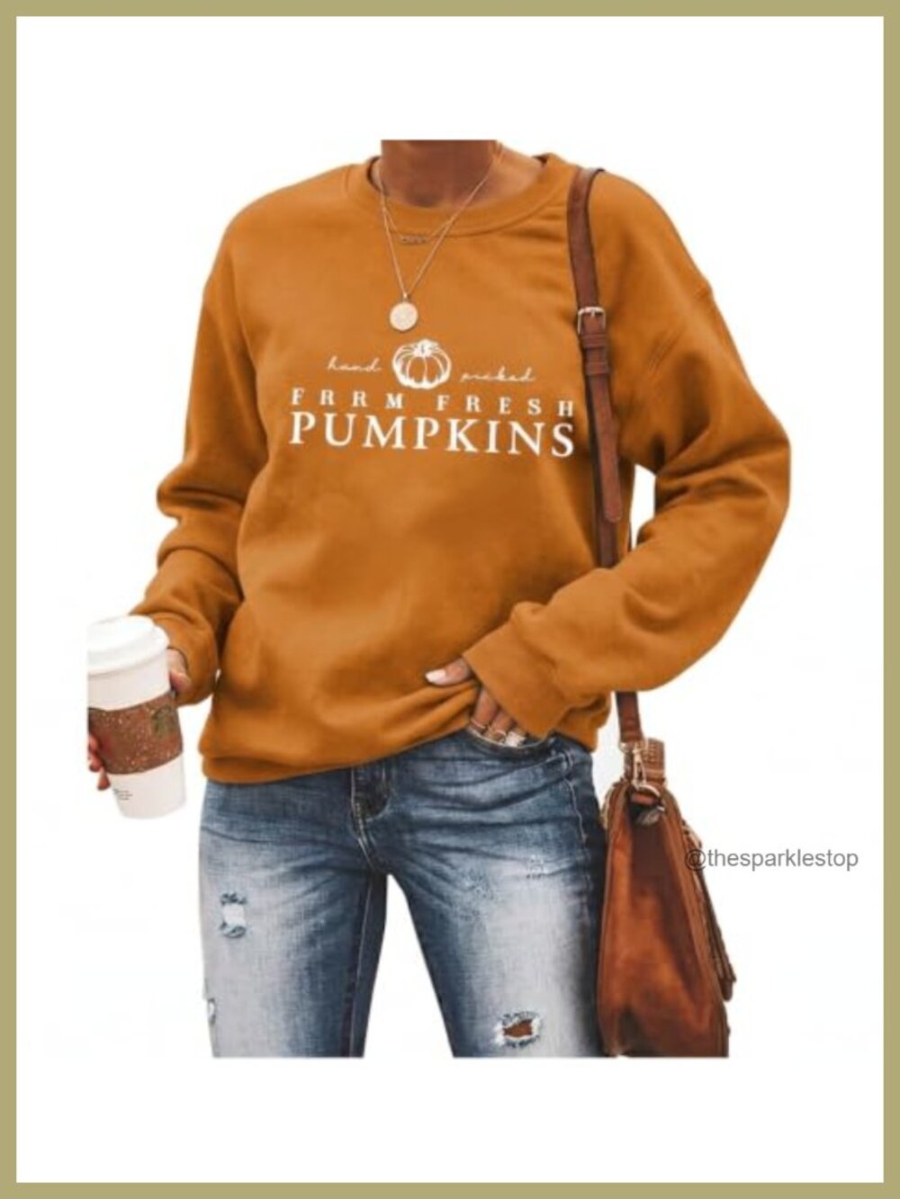 Pumpkin Embroidered Crewneck Sweatshirt Fall Thanksgiving Pullover
